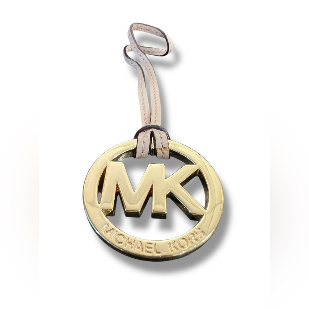 Michael Kors MK Logo Gold Charm Buckle w/Cream Strap Hang Tag‎ - Picture 2 of 4